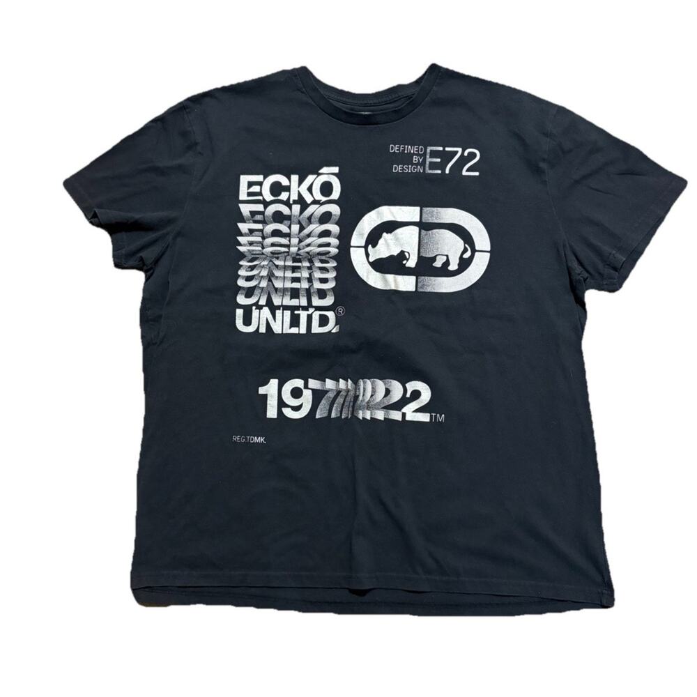 Ecko Unltd. Men's Short Sleeve T-Shirt black/white Graphic Print, Size 3XL